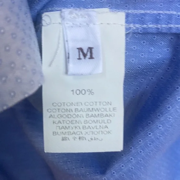 Brunello Cuchinelli Dress Button Up Shirt Light Blue Size Medium Made in Italy - Picture 2 of 5